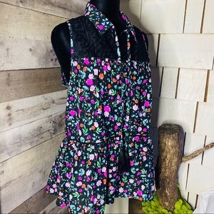 Kate Spade Greenhouse Lace Yoke Top NWT Large